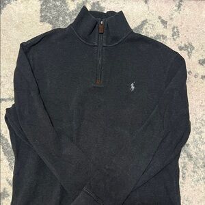 Polo by Ralph Lauren Men's Black Half-Zip Mock Collar Sweater